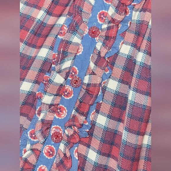 NWOT Matilda Jane Button Down Harper Tunic Red Blue Plaid 8 - Picture 6 of 10